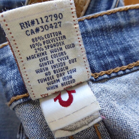 Blue Religion Light Blue Low Rise Boot Legs Yellow Button Flap Pockets Jeans 28 - Picture 15 of 15